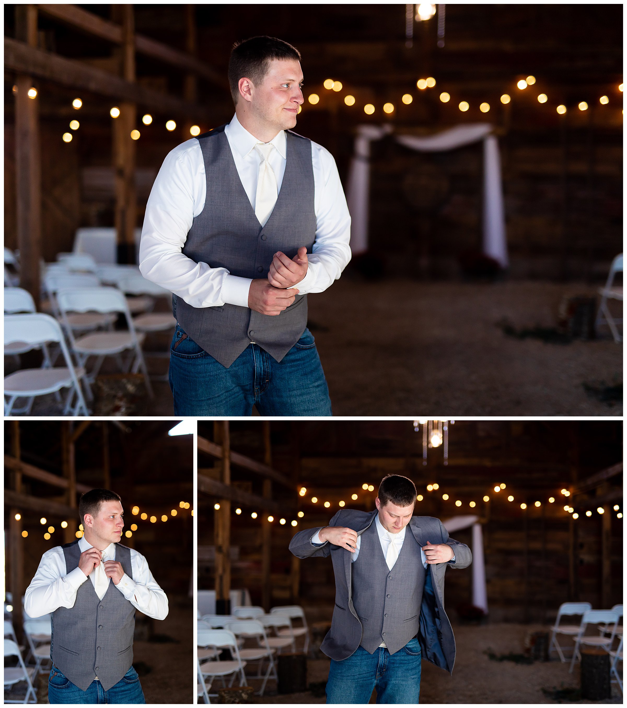barn wedding groom 