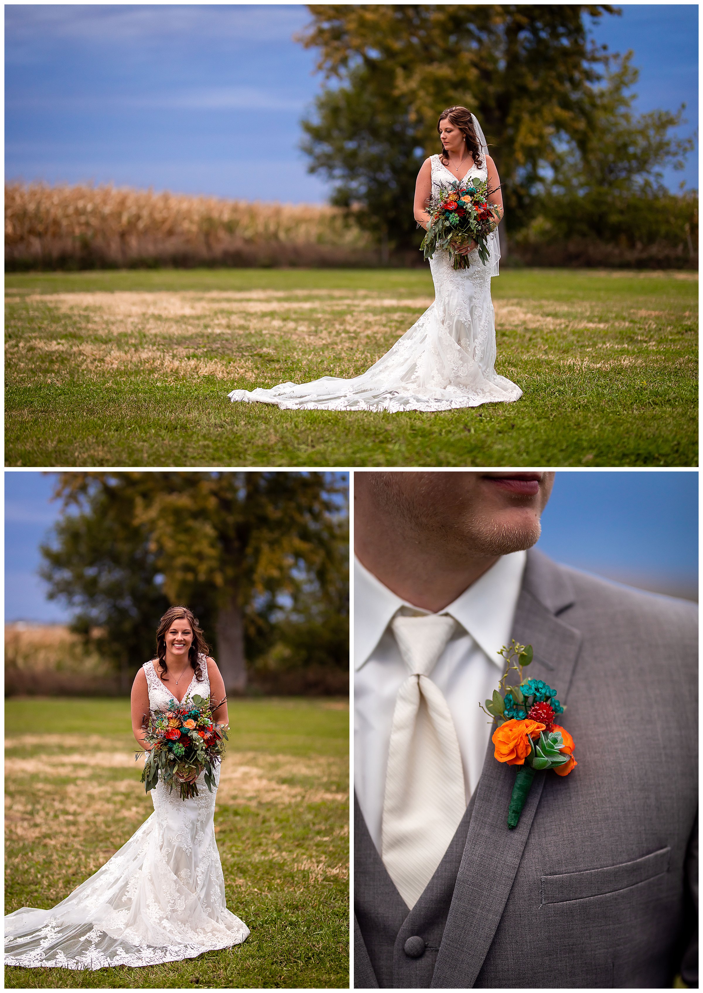 fall country outdoor wedding florals