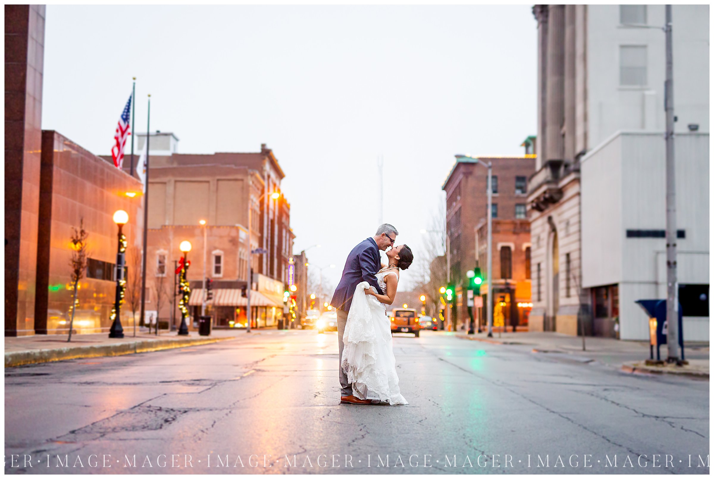 downtown champaign winter wedding 