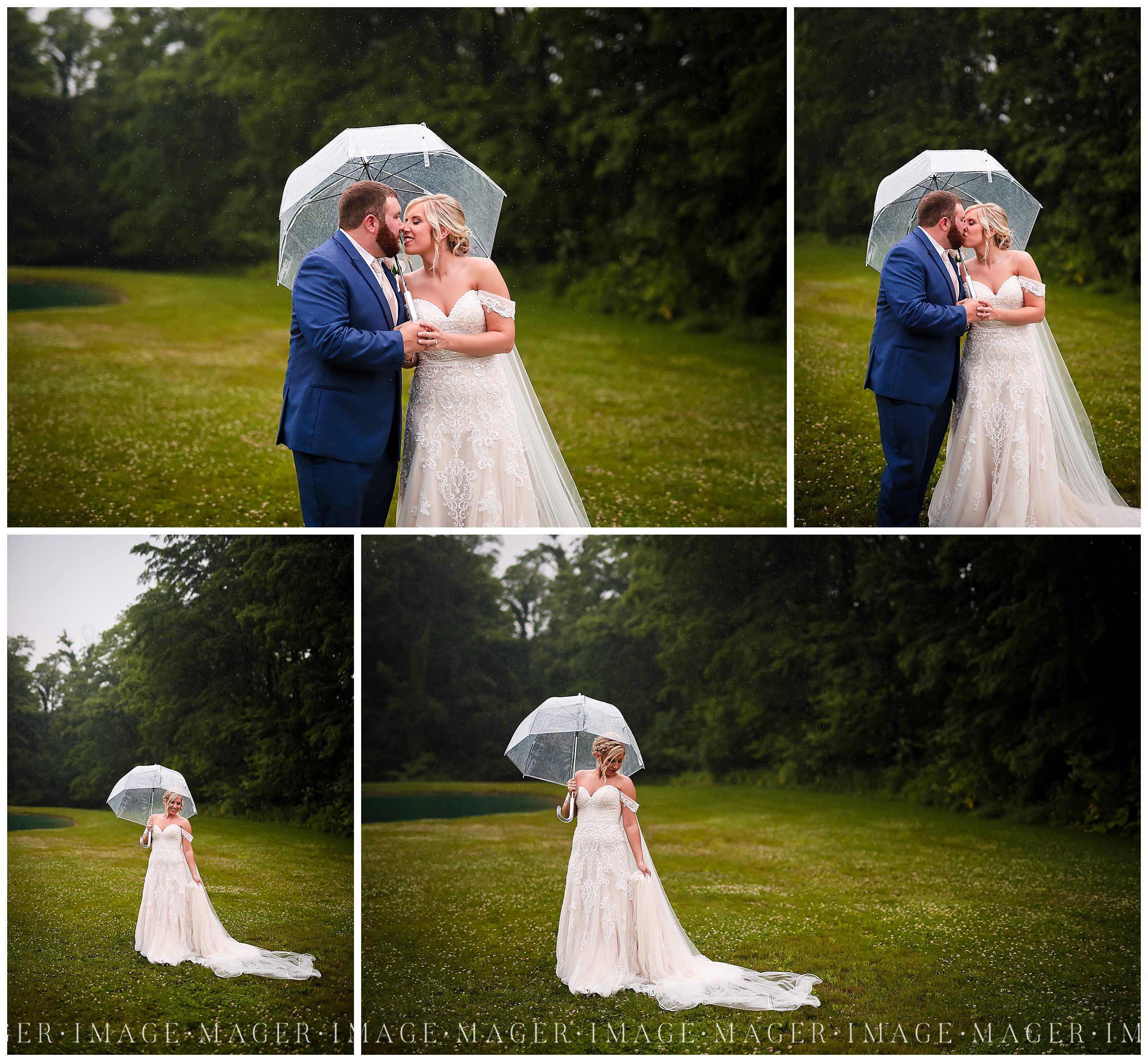 rainy wedding day bridal portraits 