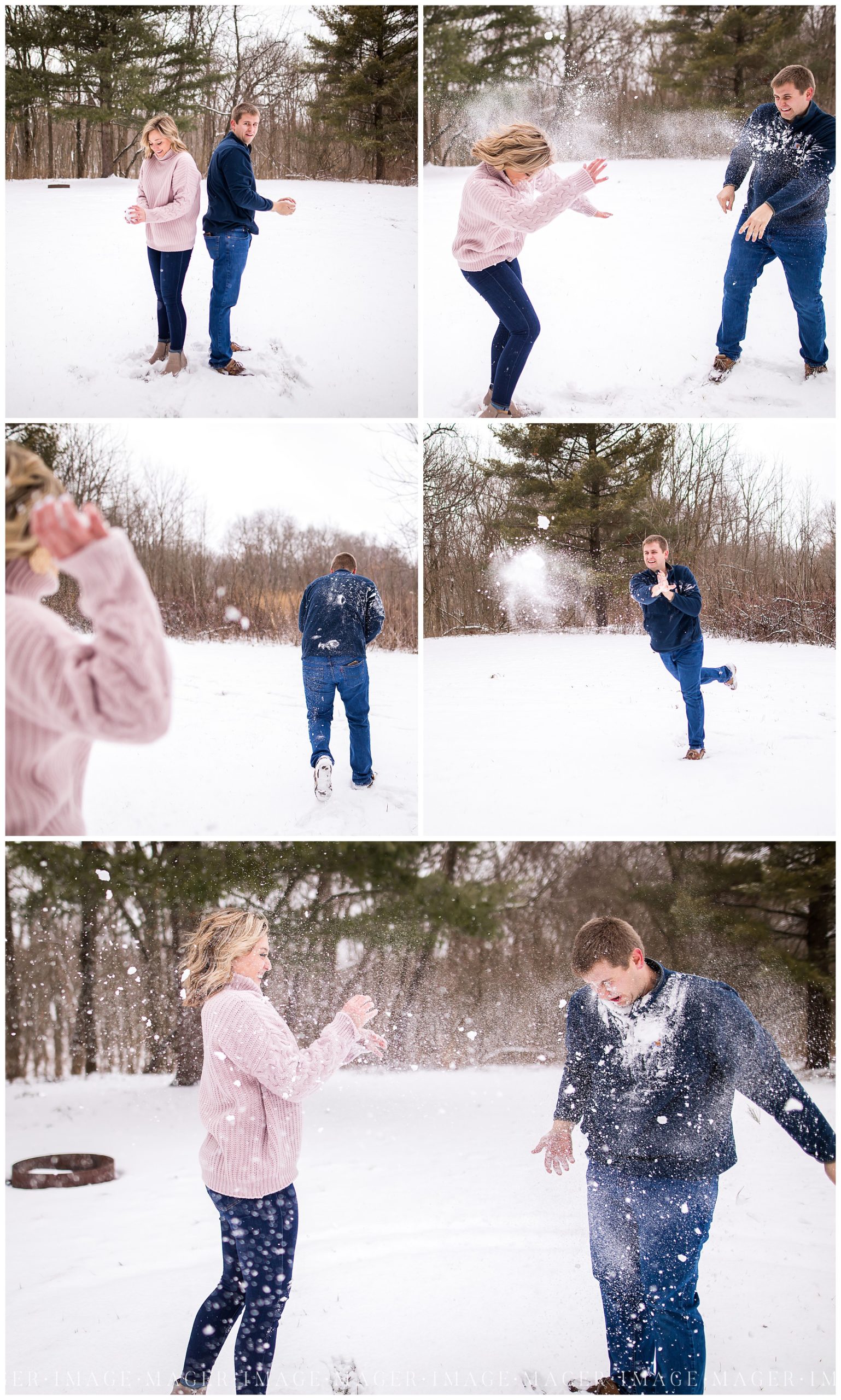 snow ball fight engagement shoot
