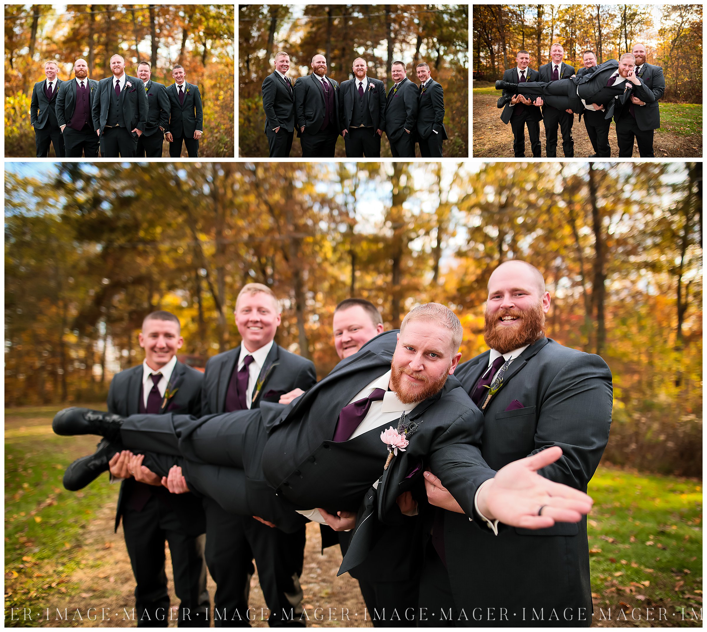 fall golden hour bridal party pictures 