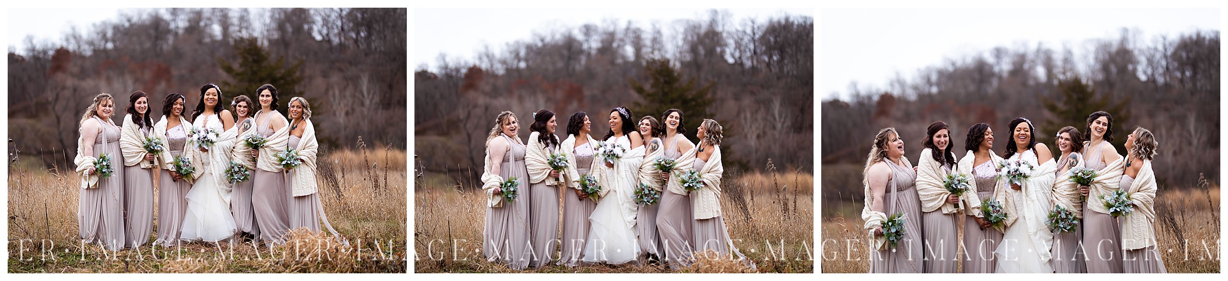 taupe wedding party 