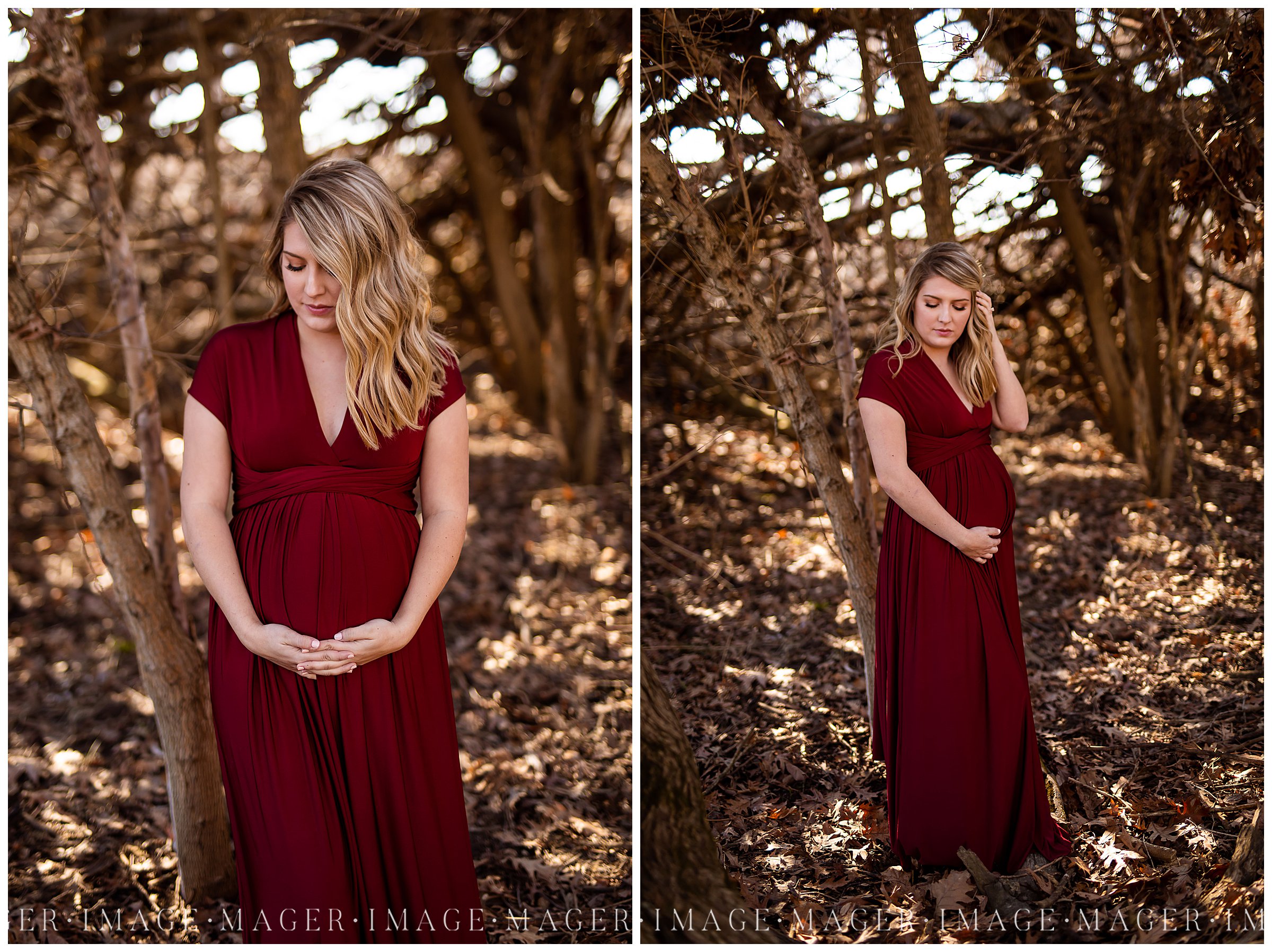 woodsy maternity session