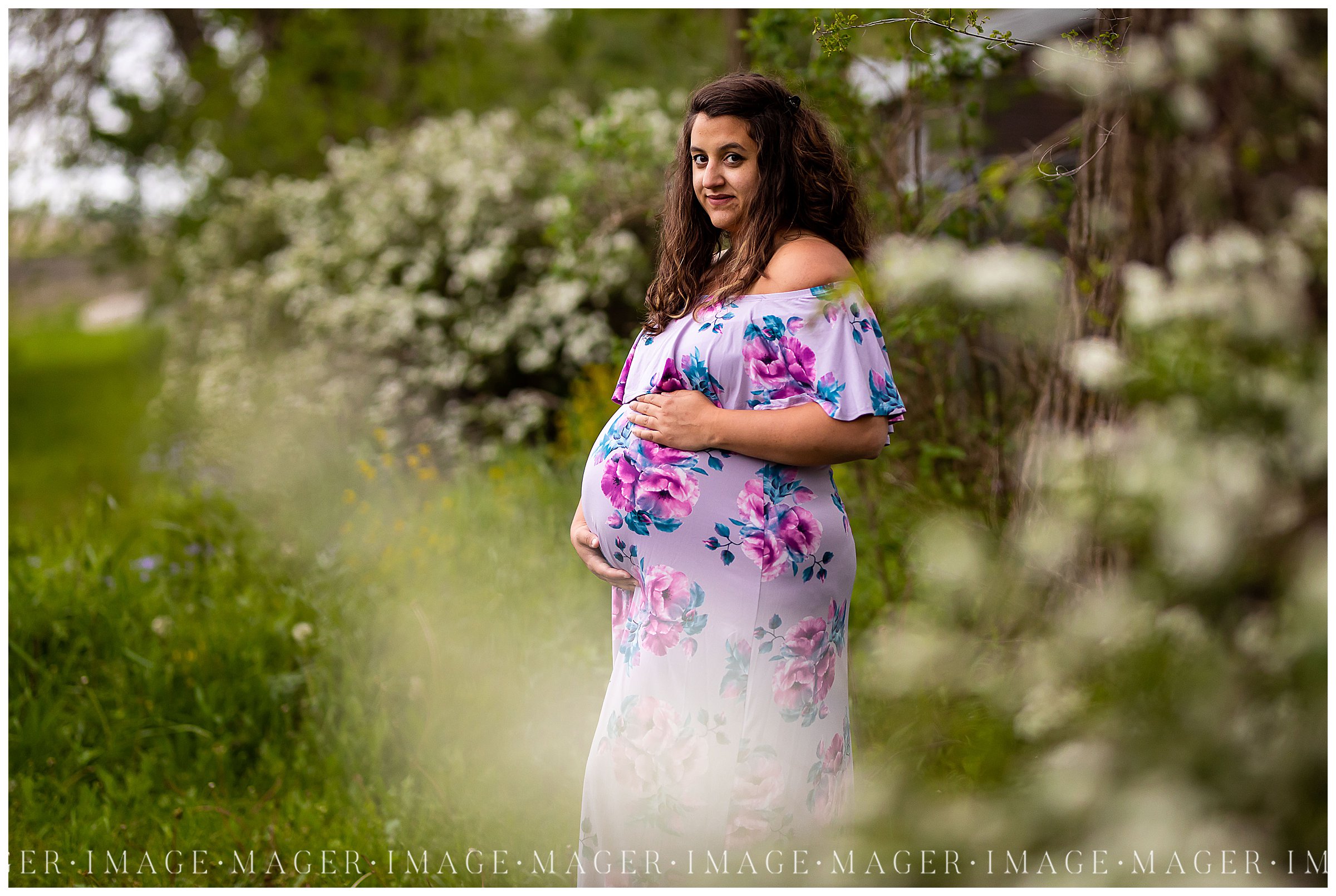 floral maxi summer maternity session