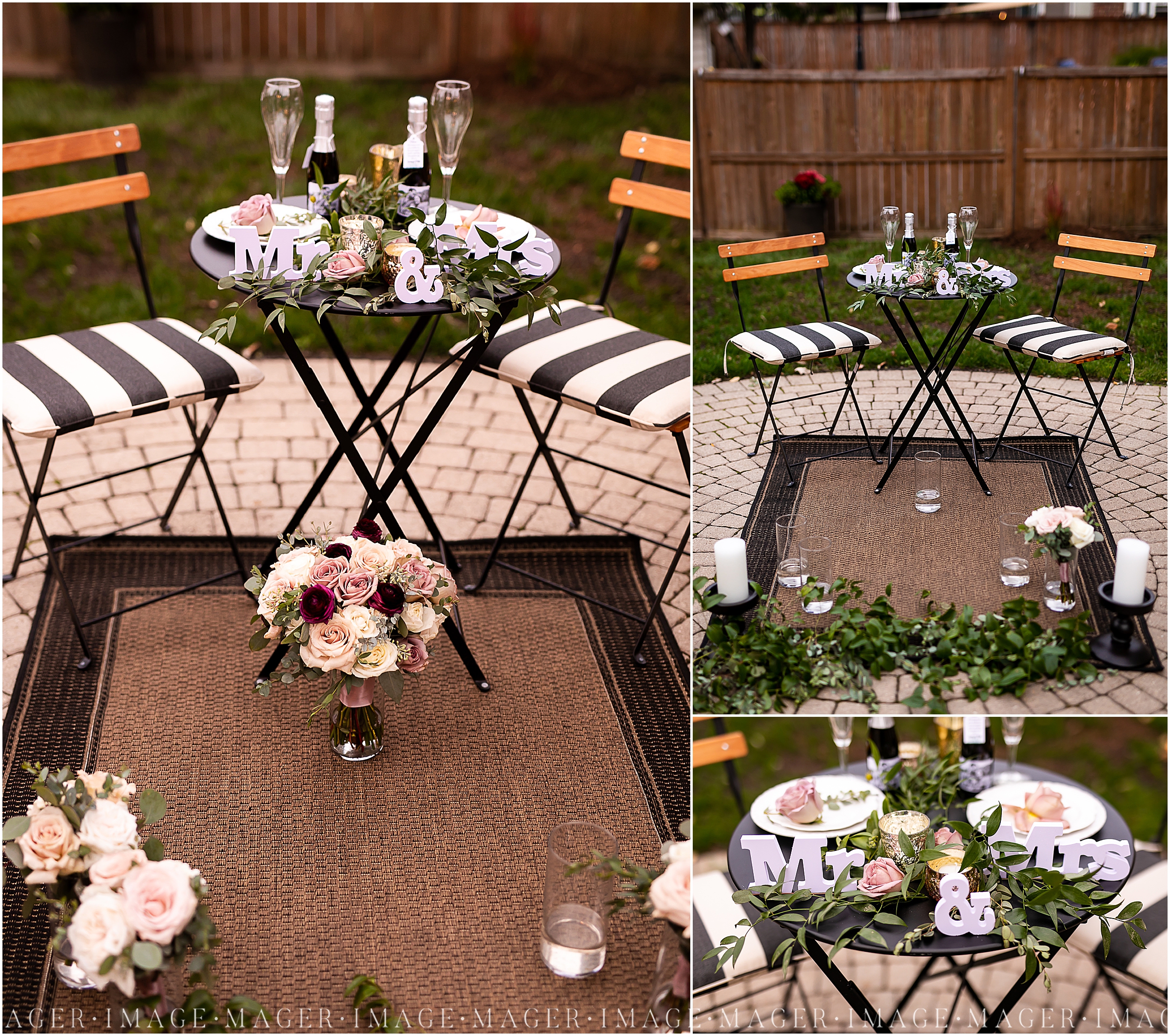backyard wedding head table