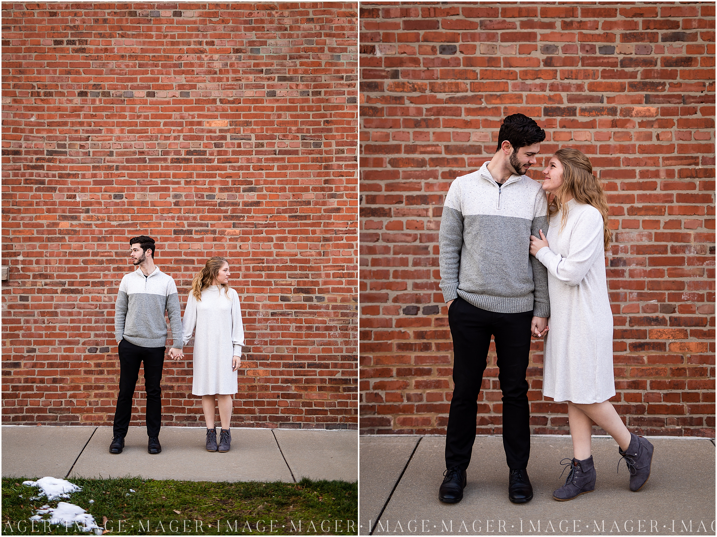 downtown champaign engagement session