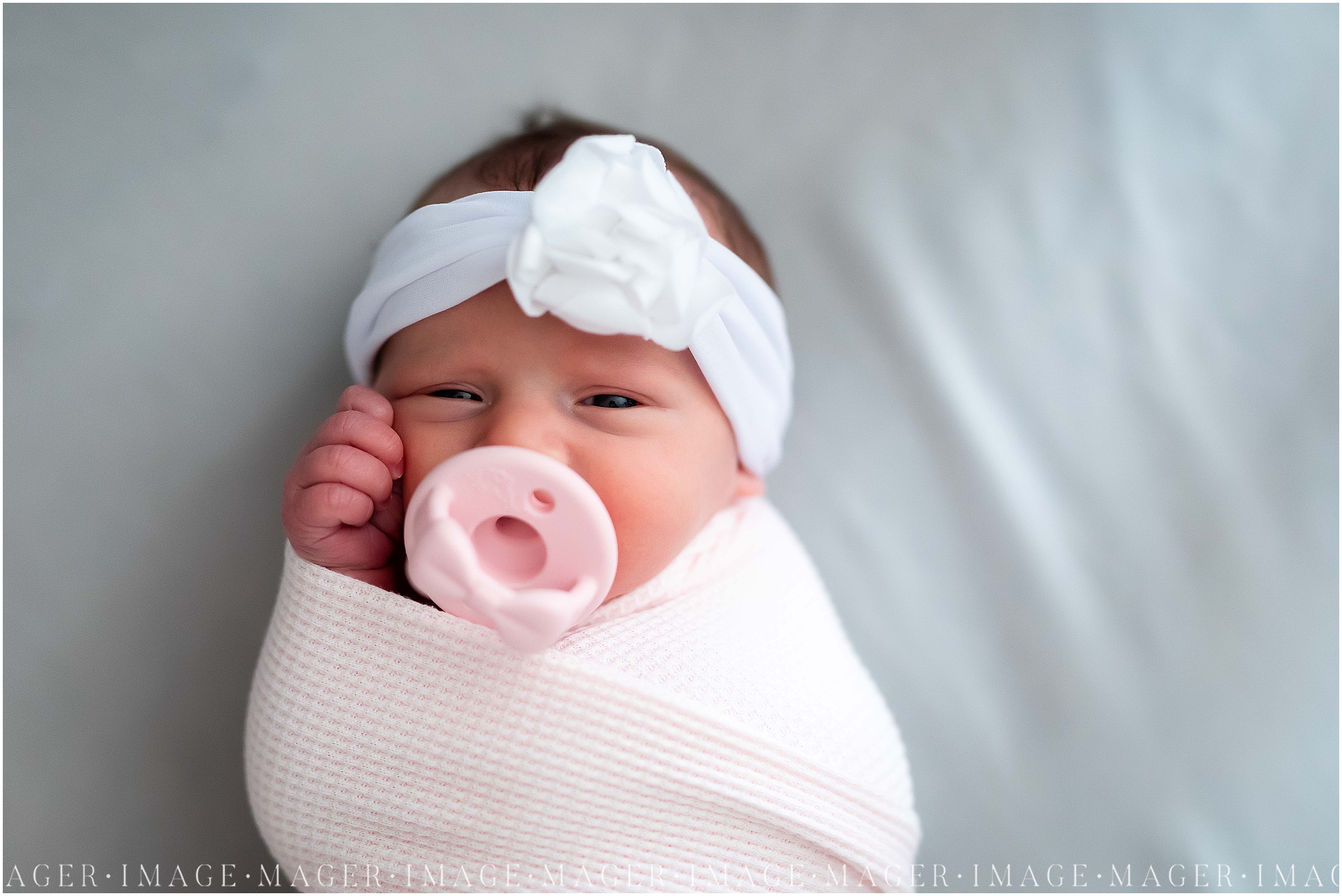 baby pink waffle knot swaddle