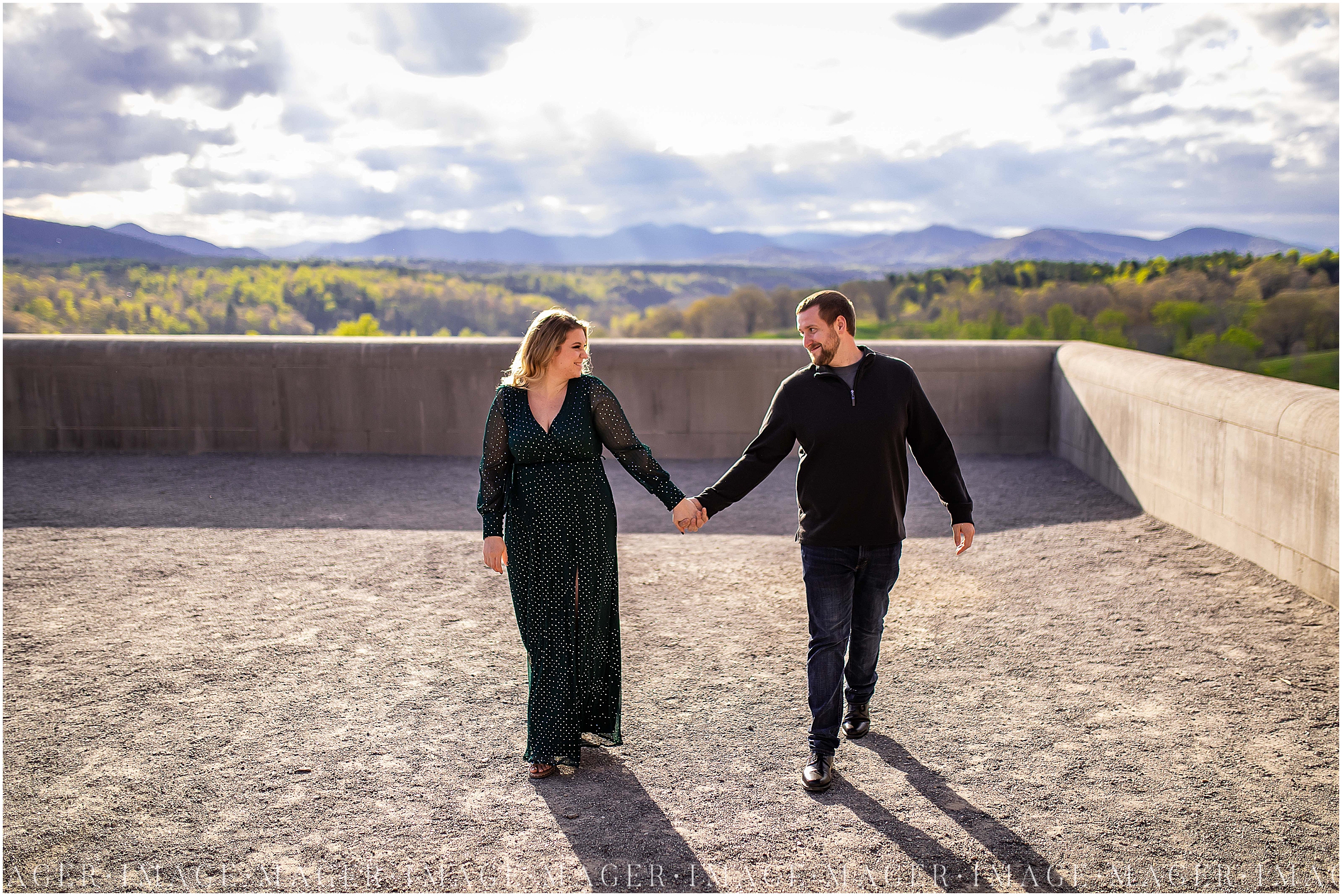 rooftop engagement session, Biltmore Estates, mountain view