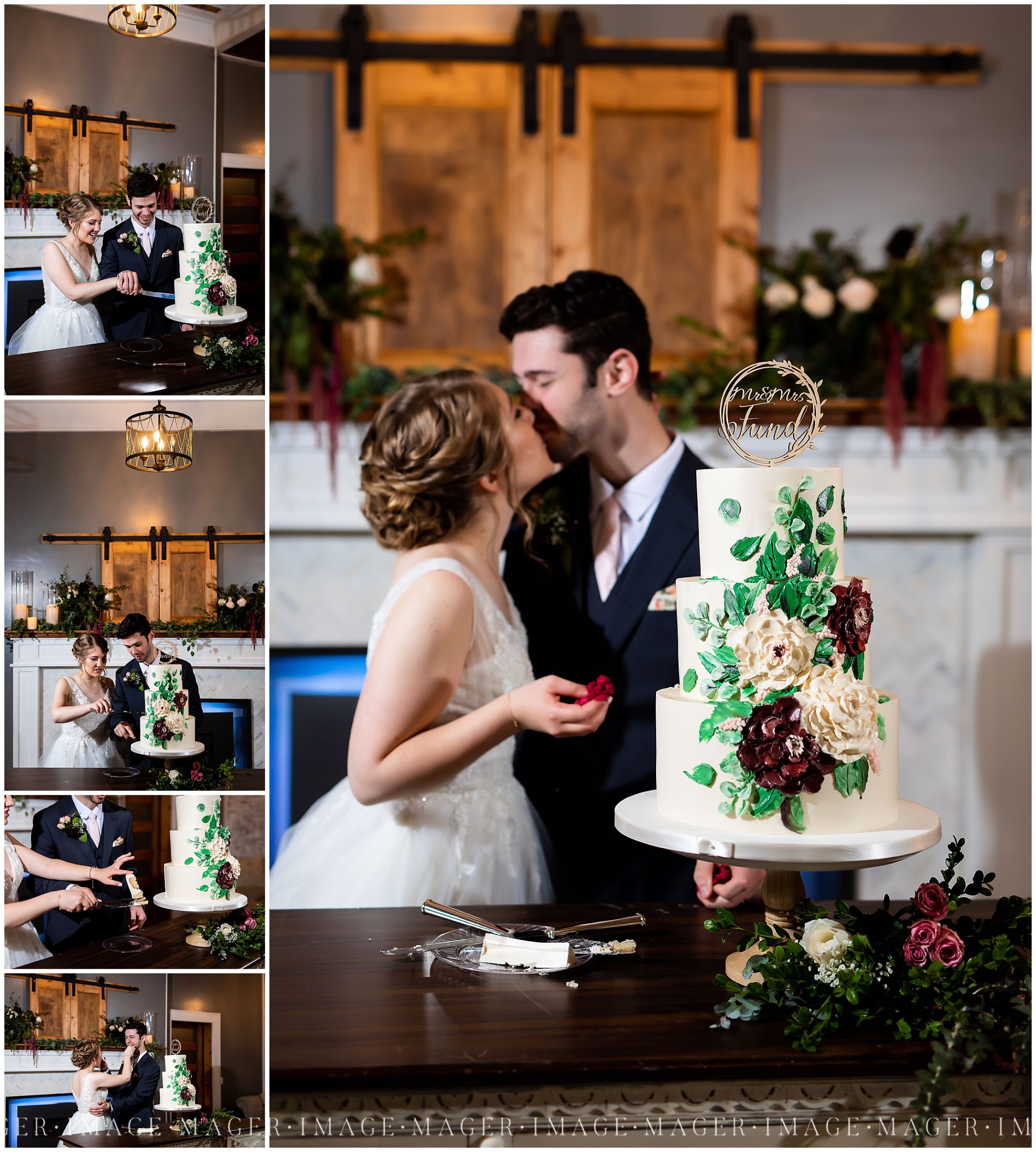 cutting of the cake, wedding, maroon and blush wedding cake