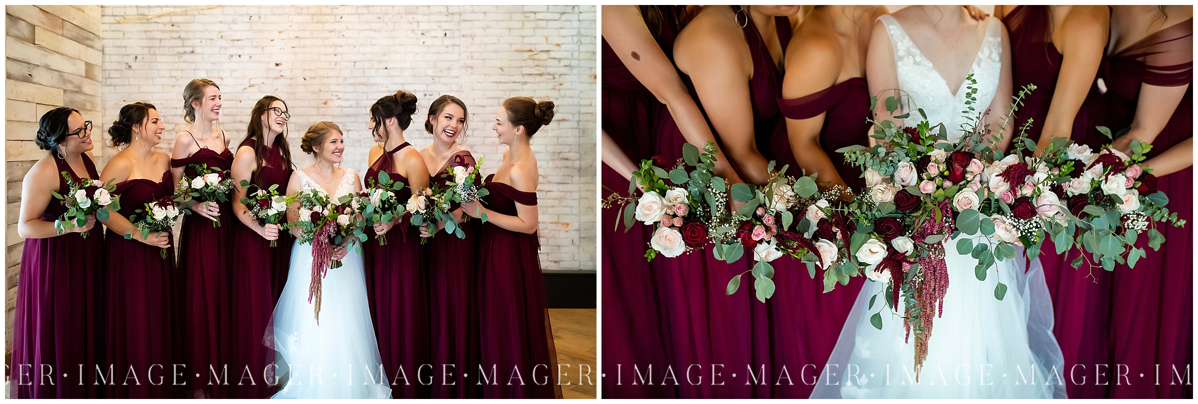 maroon and blush bridal bouquets