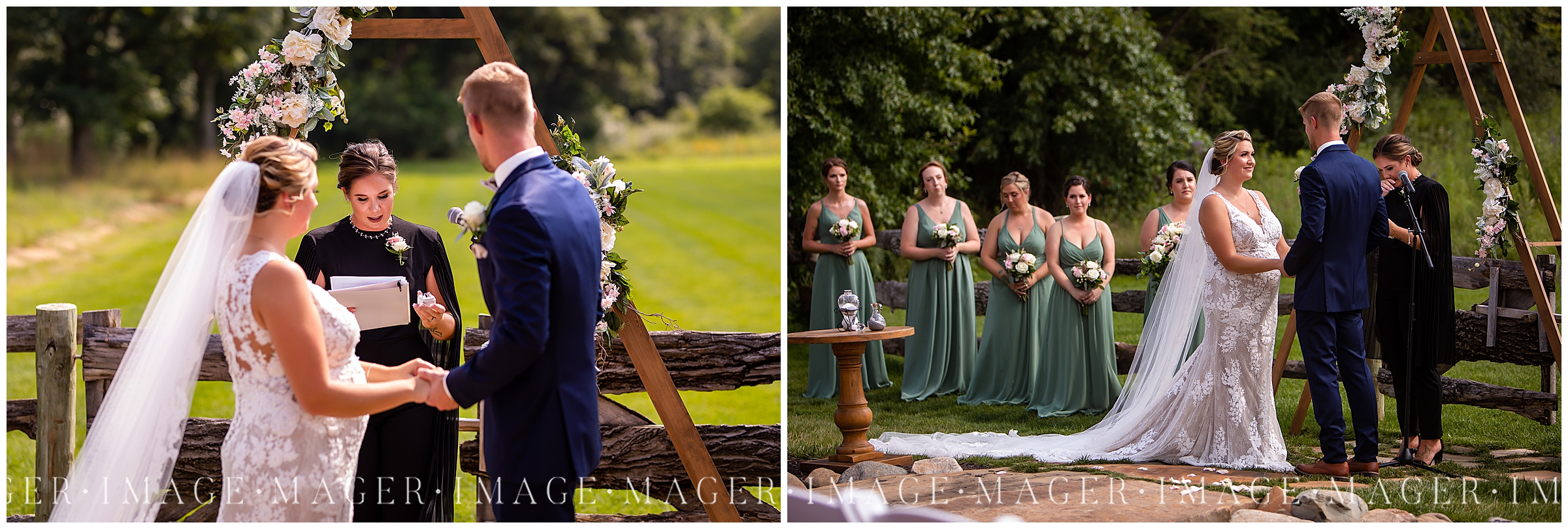 sage green and blush outdoor wedding, fair oaks farm
