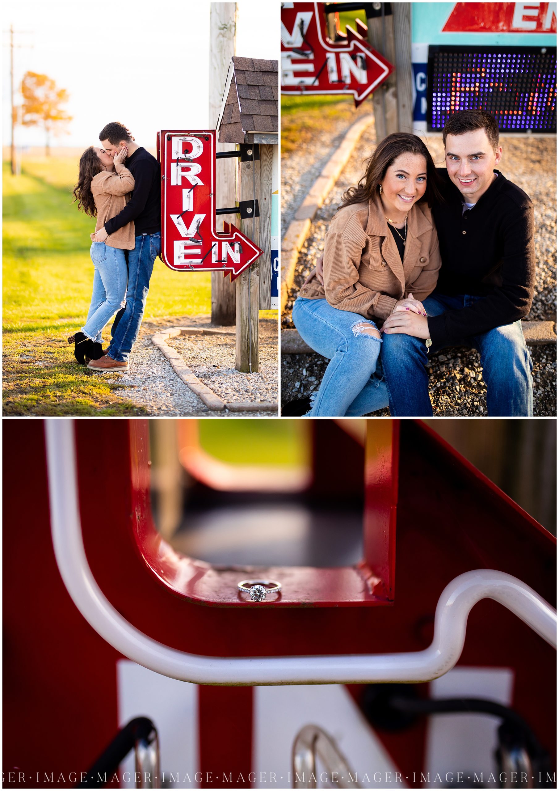 engagement session drive in gibson city harvest moon e-sesh central il location