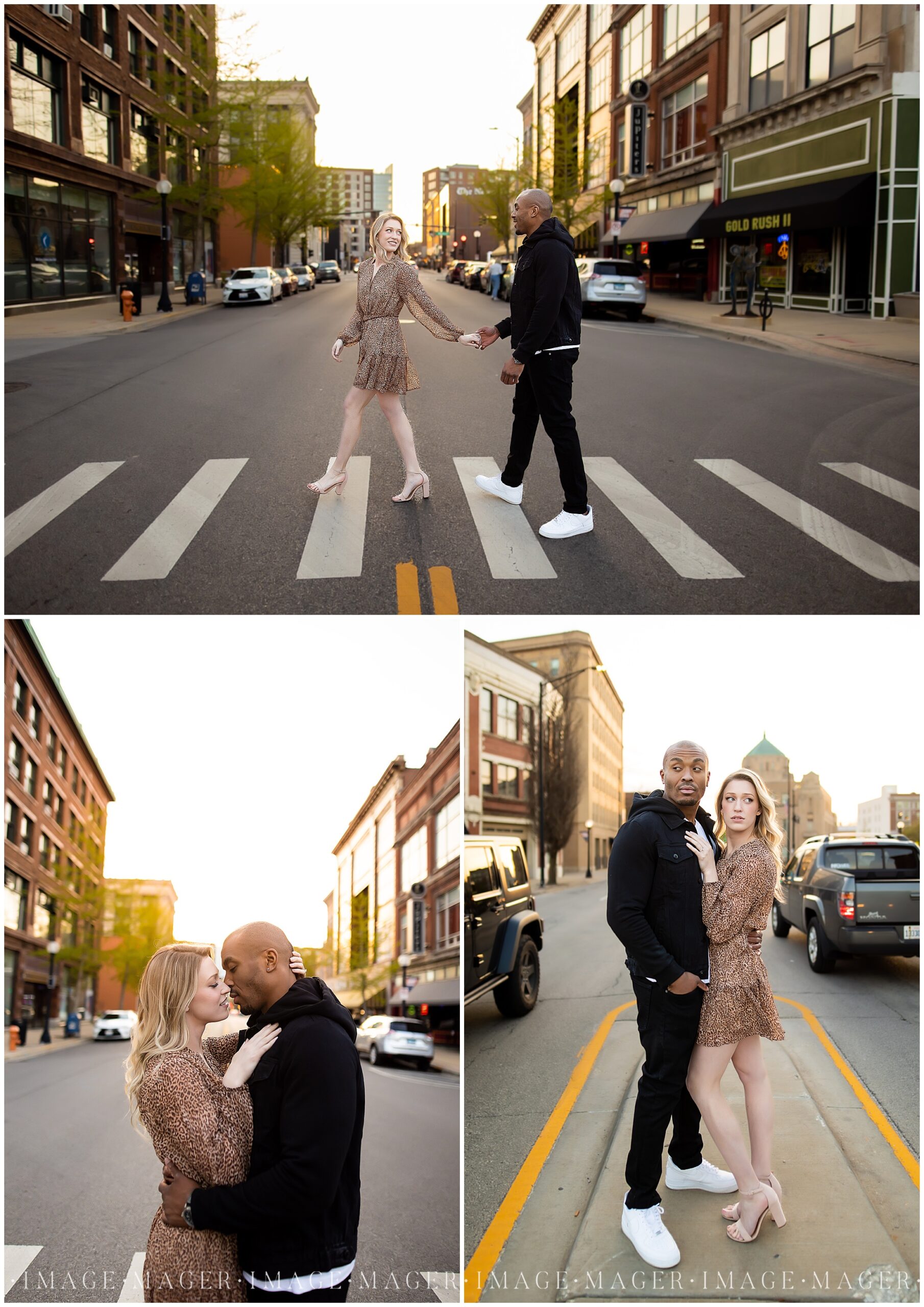 Romantic Spring Engagement Photos in Downtown Champaign, IL
