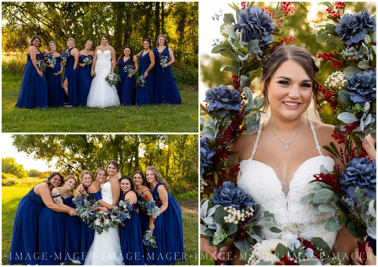 red and blue and grey wedding party palette fall
