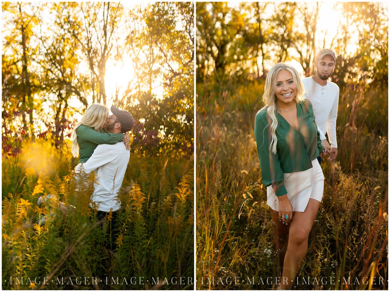 glowing engagement session at sunset large ring