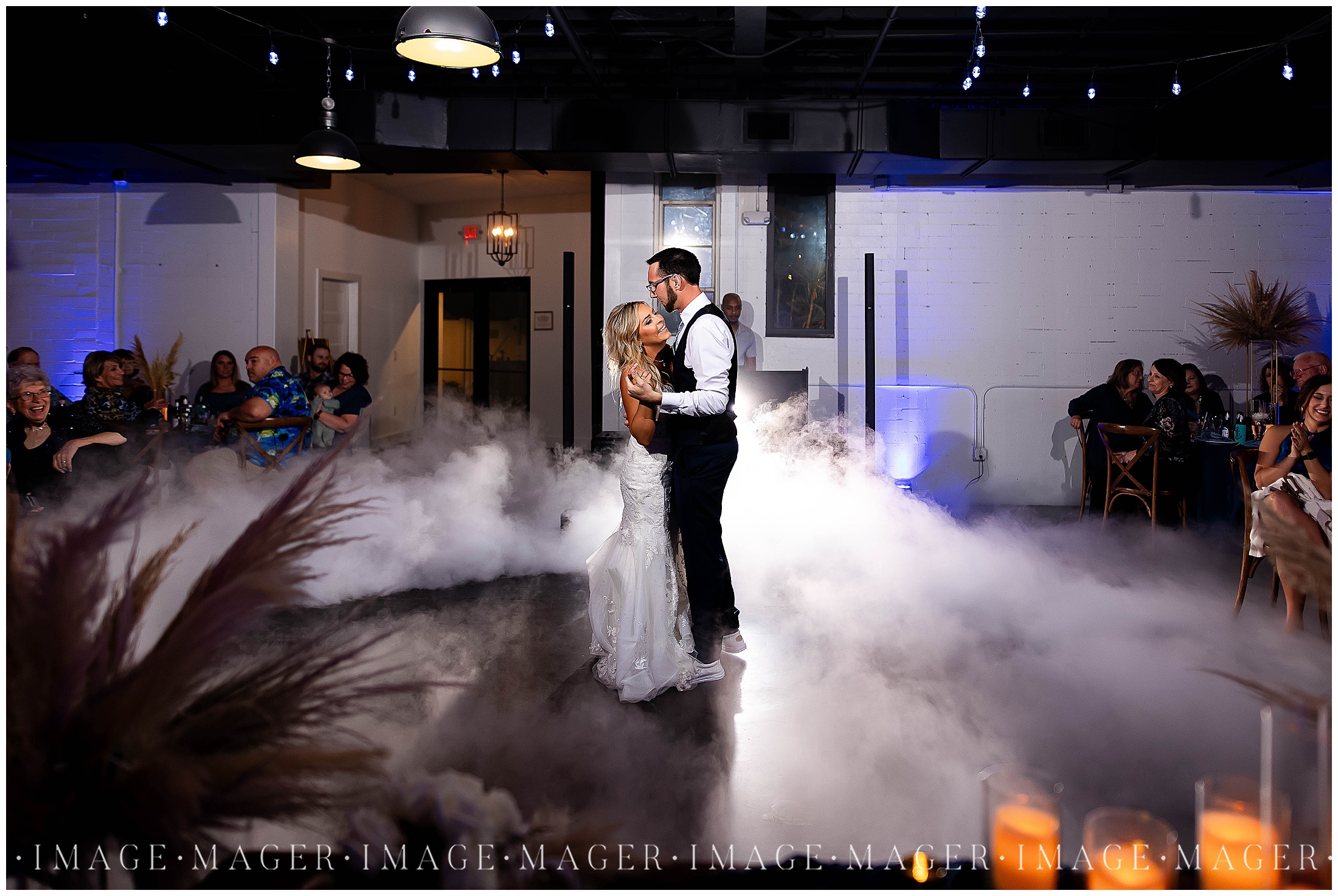 first dance vibes with love and smoke on the dance floor, topped with pyrotechnics and fire