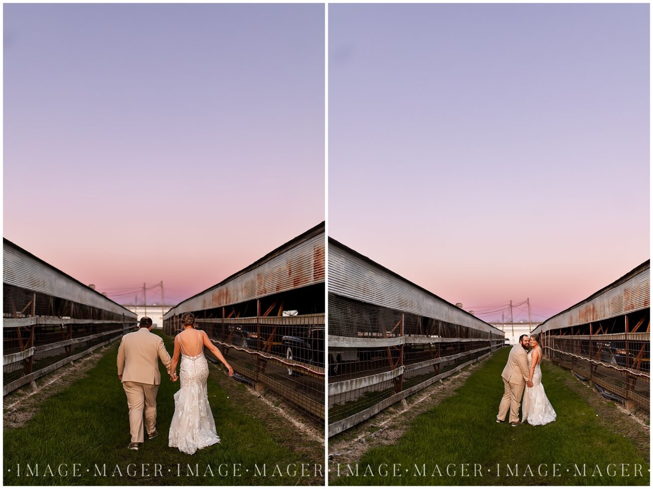 A small town wedding for Casey and Adam. The bride and groom pose for two portraits at blue hour at the Kankakee County Fairgrounds.

Kankakee County Fairgrounds, Kankakee, IL.

Photo taken by Mager Image Photography.
