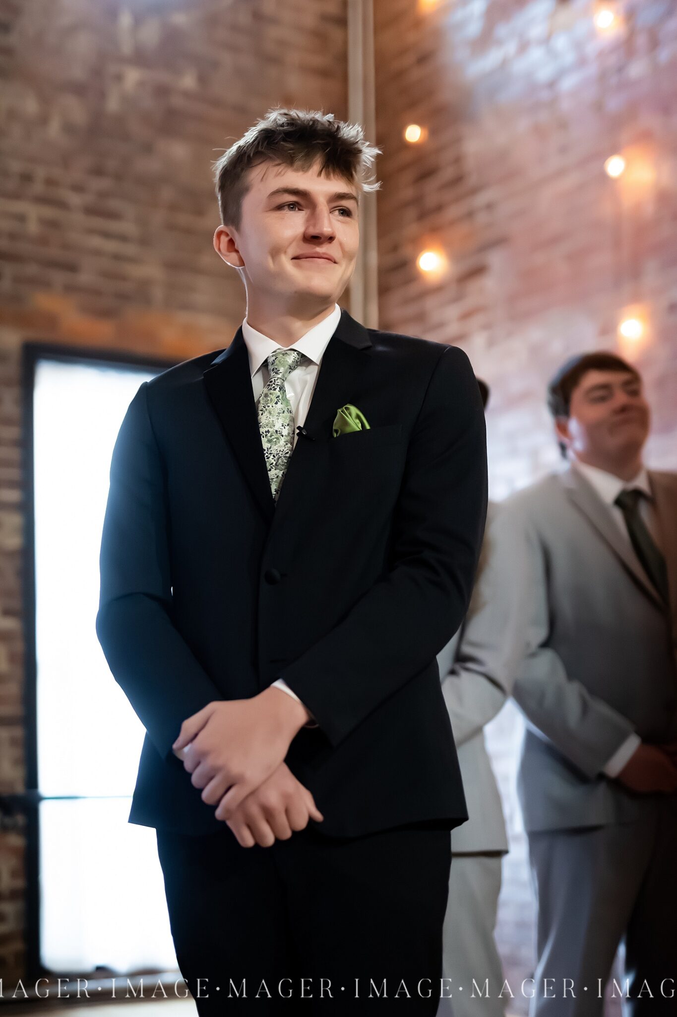 Ciara and Ethan first look at Venue CU wedding